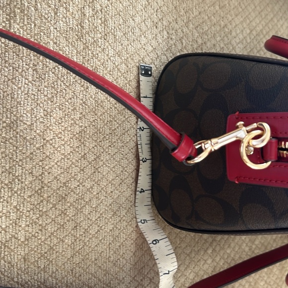 Coach Rowan Brown and Red Satchel New - Picture 10 of 11